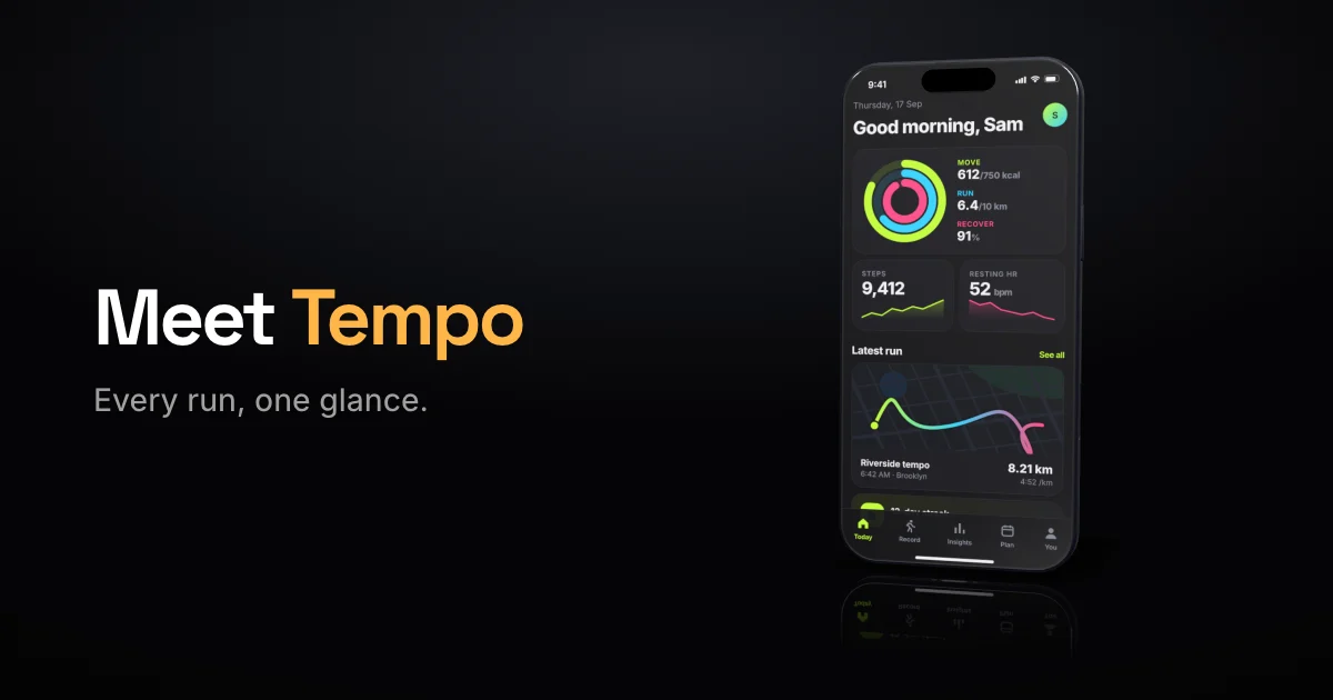 A social card for the sample app in the spotlight layout.